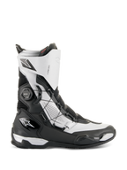 Alpinestars SP-X BOA®-støvler, mellemhøje motorcykel-sportsstøvler, sort og sølv, med det sidemonterede BOA® Fit System, TPU-beskyttelse og åndbart Rideknit-materiale, slankt design til sport-touringkørsel