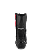 Alpinestars SMX-6 V3 støvler, performance-kørestøvler, sort, sølv og rød, set bagfra med TPU-lægbeskytter, mesh-flekszoner og hælforstærkning, højtydende beskyttende fodtøj
