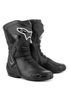 Alpinestars Stella SMX-6 V3 støvler, performance motorcykelstøvler til kvinder, sort og hvid, med mikrofiberkonstruktion, TPU skinnebens- og ankelbeskyttelse og mesh-flexzoner til bane- og gadekørsel