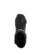 Alpinestars Stella SMX-6 V3 Boots, Women's Racing and Sport Motorcycle Boots, Black and White, top-down view showing the entry opening and streamlined toe box, durable microfiber construction.