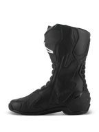 Alpinestars SMX-6 V3 Drystar® støvler, sorte performance-motorcykelstøvler, sideprofil der viser high-cut mikrofiberkonstruktion, beskyttende TPU-paneler og Drystar-branding