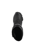 Alpinestars Stella SMX-6 V3 Drystar® støvler, performance-kørestøvler til damer, sort, set oppefra, der viser den polstrede indvendige åbning og den teksturerede mikrofiberoverdel med en beskyttende gearskiftepude
