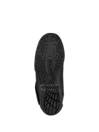 Alpinestars New Land GORE-TEX støvler, sort, set nedefra af ydersålen i vulkaniseret gummiblanding, tekstureret slidbanemønster for greb og trækkraft, med præget Alpinestars-branding, road-touring motorcykelfodtøj