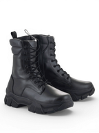 Alpinestars Ava Women's Boots, black full-grain leather urban motorcycle boots with chunky soles, CE certified.