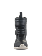 Alpinestars Stella RT-7 Touring Drystar® støvler, motorcykel touringstøvler til damer, sort, set forfra med dobbelte velcrolukninger, præget Alpinestars-branding, teknisk overdel i mikrofiber og lys ydersål med groft mønster