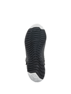 Alpinestars Stella RT-7 Touring Drystar® støvler til damer, sort, set nedefra med slidstærk gummiydersål, groft mønster for greb, TPF (Transversal Protection Frame) branding, lysegrå detaljer ved tå og hæl.