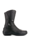 Alpinestars Andes V2 Drystar støvler, sorte motorcykelstøvler til touring, design med højt skaft, vandtæt læderkonstruktion, harmonika-flexpaneler foran og bagpå, hvidt stjerne-logo og Drystar-branding, robust sort sål, beskyttende forstærket ankel og tå