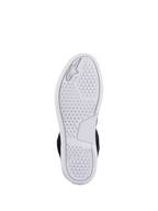 Alpinestars Chrome Shoes, visning af hvid avanceret urban sål, med sekskantet mønster for greb og præget Alpinestars-logo, afslappet fodtøj til motorcykelkørsel