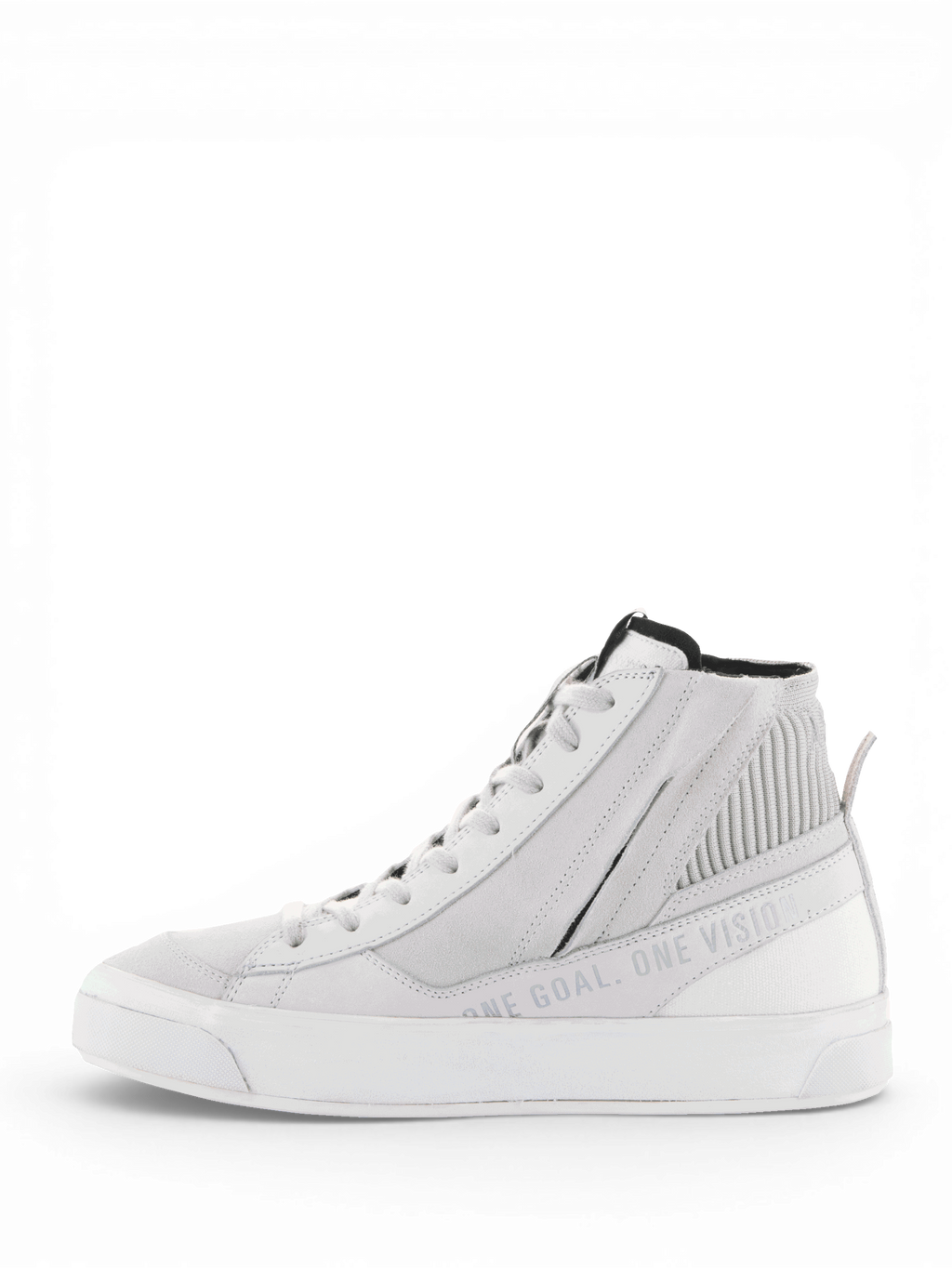 Alpinestars Stella Stated Podium sko, hvid og grå urban motorcykelsneaker til damer med sidelynlås og vulkaniseret sål.