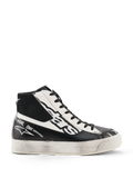 Alpinestars Stella Stated Flair sko, high-top køresko til damer, sort og hvid, med perforerede læderpaneler, markant logobranding og en sål med slidt look, motorsport-inspireret urban streetwear