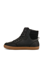 Alpinestars J-6 Waterproof sko, motorcykelsko, sort med brun gummisål, set fra siden, high-top sneaker-design, læderoverdel, afslappet urbant motorcykelfodtøj