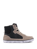 Alpinestars J-6 Waterproof sko, motorcykelsko, Sort Flint Hvid, high-top sneakerdesign i læder med en patineret hvid sål, vandtæt mærke og præget sidelogo