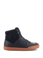 Alpinestars Chrome Drystar® sko, urbane motorcykelsko, sort med gummisål, high-top design med paneler i premium læder og ruskind, casual beskyttende fodtøj i street-stil