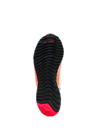 Alpinestars CR-X Drystar® køresko til damer, visning af ydersål, sort med Diva Pink hæl, robust slidbanemønster med asymmetrisk knopkonfiguration, fleksriller i forfoden og TPF-branding