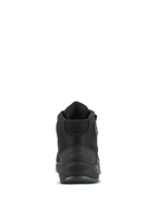 Alpinestars CR-X Drystar® Riding Shoes, Rear View, Black, featuring a subtle Astars logo on the heel, padded ankle collar, and textured heel counter, waterproof motorcycle footwear for road and urban use