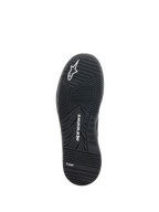 Alpinestars Speedflight sko, motorcykel-køresko, sort, underside af gummisålen med dobbelt densitet, med Alpinestars-logo og TPF-branding, konstrueret slidbanemønster til urban performance