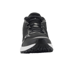 Alpinestars Meta Road V2 sko, sportssko, sort og hvid, set forfra med åndbar mesh-konstruktion, hvid mellemsål og Alpinestars-logo på siden og tåen, letvægts motorsport-inspireret arbejdstøj