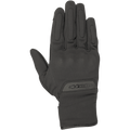 Alpinestars C1 Windstopper V2 handsker, urban motorcykelhandsker, sort, set oppefra der viser håndryggen, vindtæt tekstilkonstruktion, diskret integreret knobeskyttelse, Alpinestars-branding på manchetten