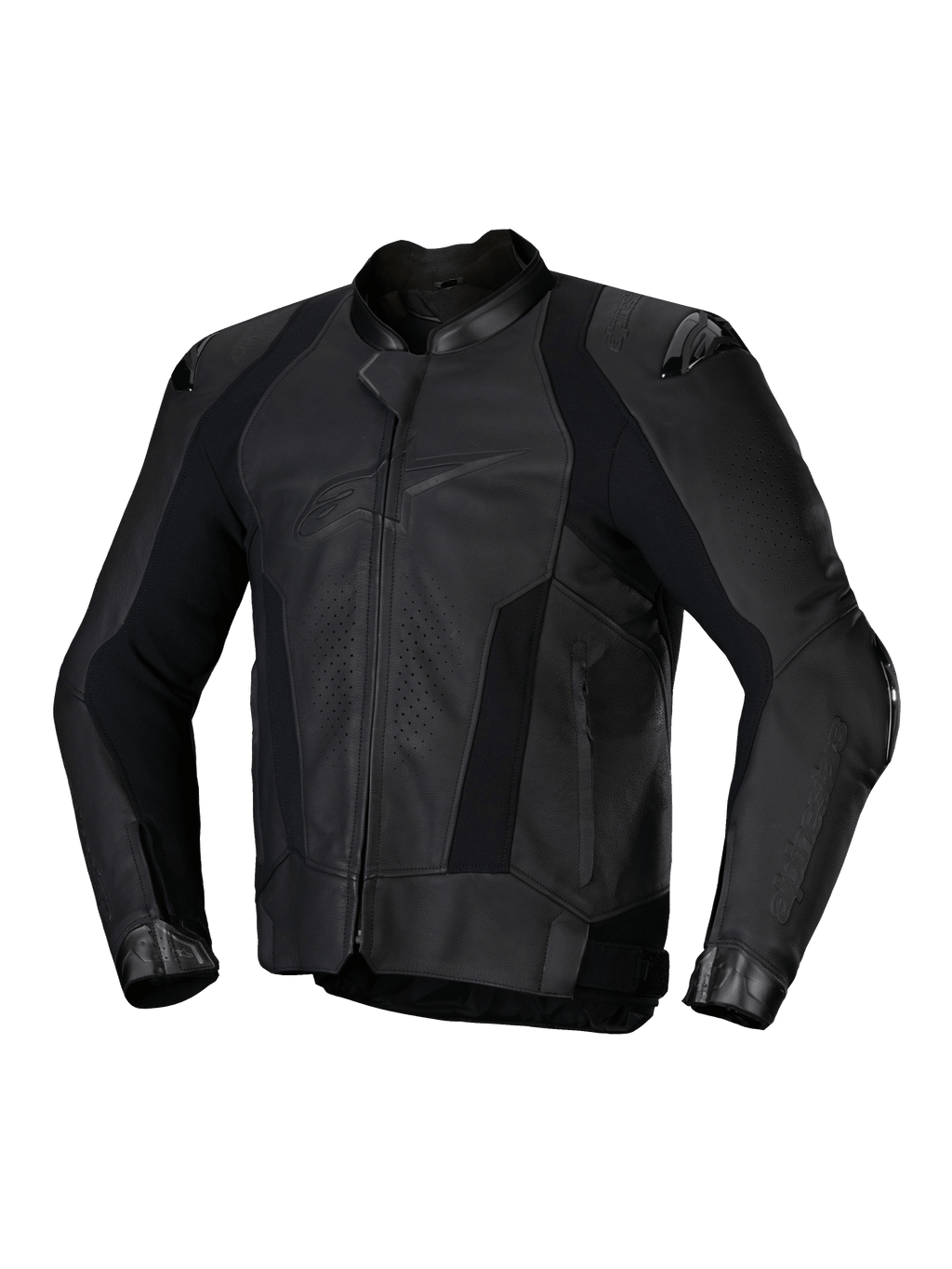 Alpinestars Missile V3 læderjakke, herre motorcykelracingjakke, sort, CE-certificeret premium bovin læder med Tech-Air Ready design
