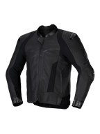 Alpinestars Missile V3 læderjakke, herre motorcykelracingjakke, sort, CE-certificeret premium bovin læder med Tech-Air Ready design