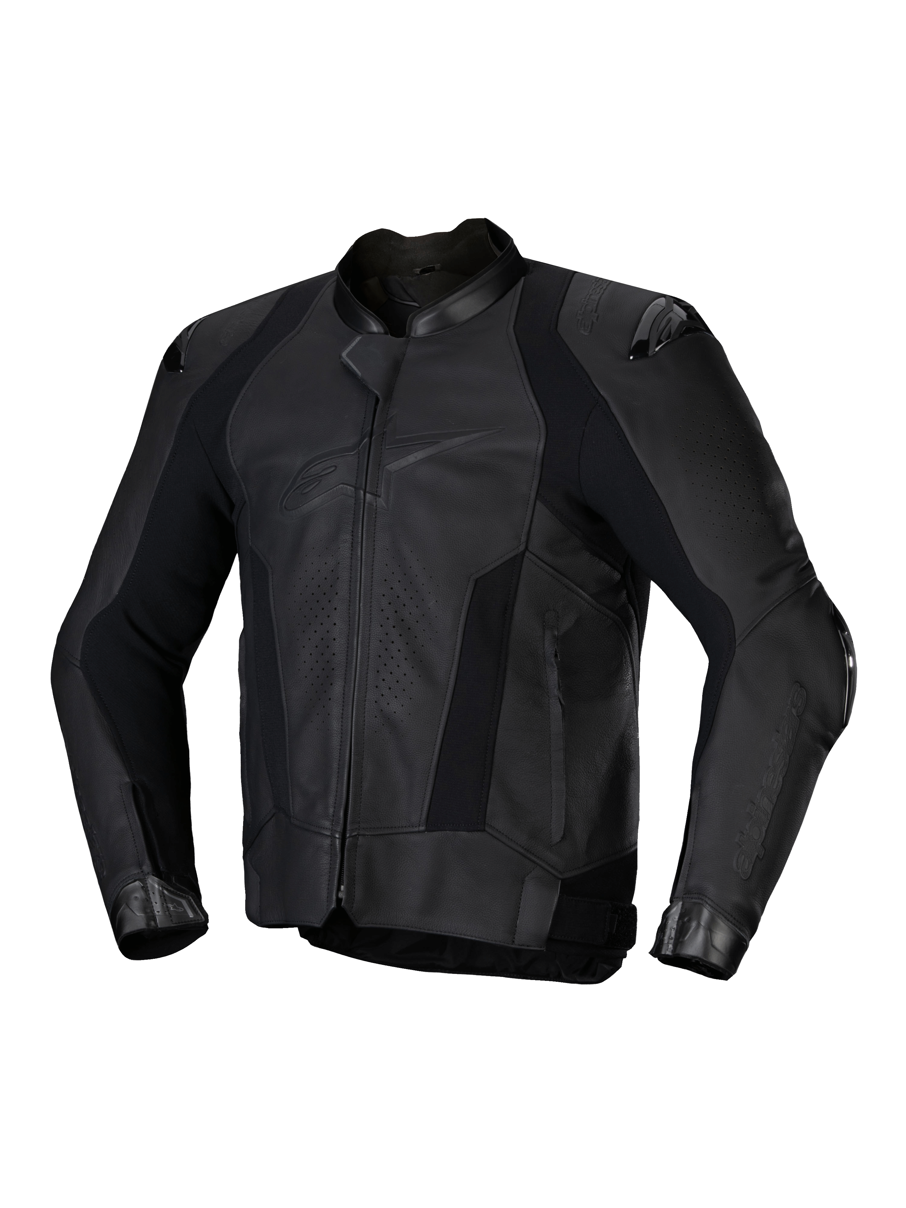 Alpinestars Missile V3 læderjakke, herre motorcykelracingjakke, sort, CE-certificeret premium bovin læder med Tech-Air Ready design