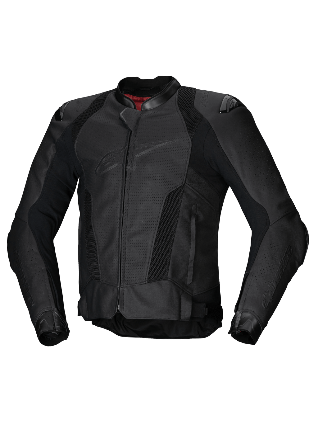 Alpinestars Missile V3 Airflow Læderjakke, herre motorcykelracingjakke, sort, perforeret premium bovin læder med CE-certificering og Tech-Air kompatibilitet