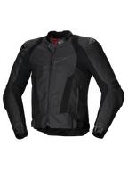 Alpinestars Missile V3 Airflow Læderjakke, herre motorcykelracingjakke, sort, perforeret premium bovin læder med CE-certificering og Tech-Air kompatibilitet