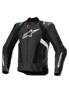 Alpinestars Missile V3 Airflow Læderjakke, herre-motorcykelracingjakke i sort og hvid, perforeret præmiumlæder med skulder- og albuebeskyttere samt Tech-Air-kompatibilitet