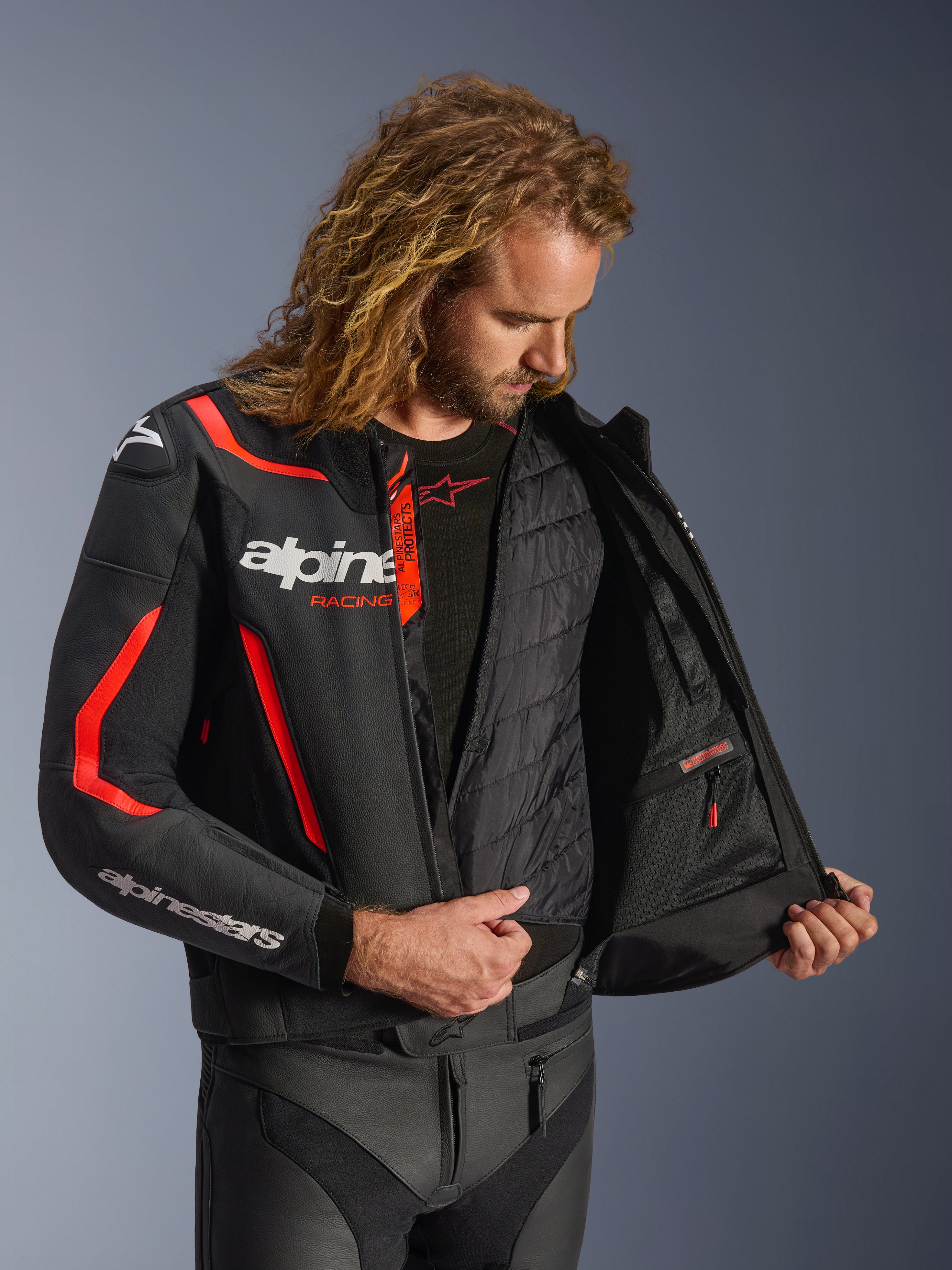 GP Force V2 - Red Motorcycle Jacket | Alpinestars®