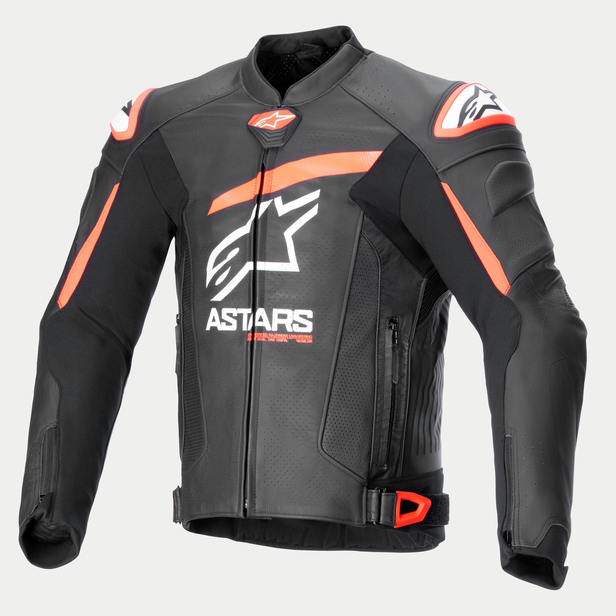 Alpinestars GP Plus R V4 Airflow læderjakke, herre-motorcykelracingjakke, sort, rød og hvid, CE-certificeret, Tech-Air klar
