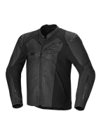Alpinestars Faster V3 Læderjakke, sort motorcykelracingjakke, CE-certificeret, premium læderkonstruktion med strækpaneler