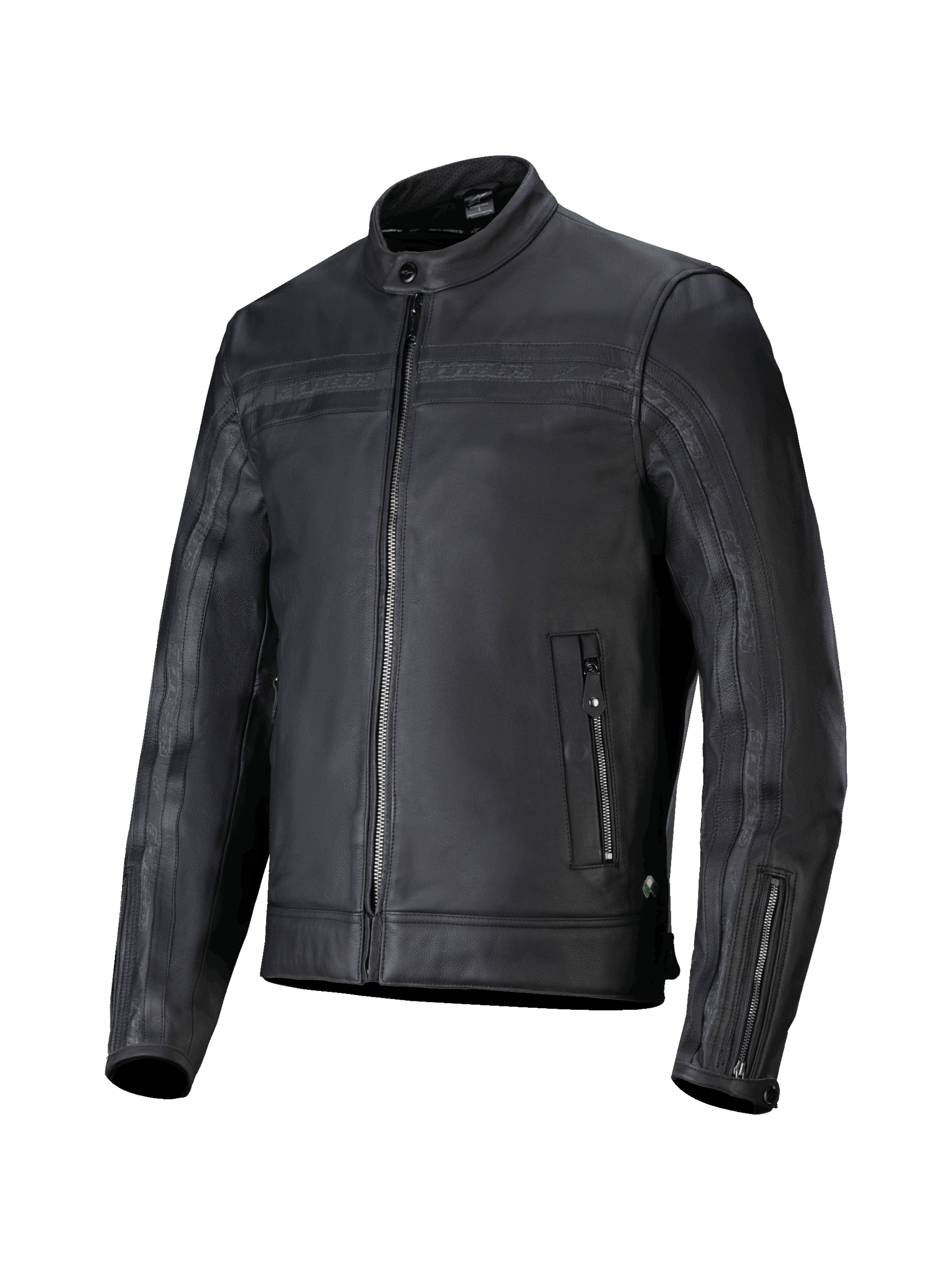 Alpinestars Dyno læderjakke, herre-motorcykeljakke til urban kørsel, sort, premium bovin læder, Tech-Air Ready og CE-certificeret beskyttelse.