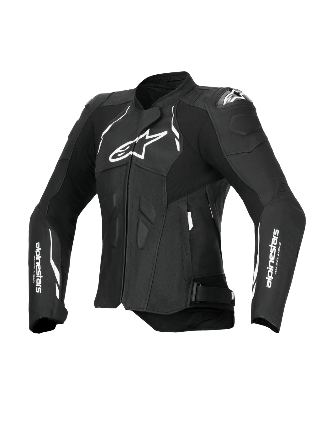 Alpinestars Stella Dusk Leather Jacket, Women's Motorcycle Racing and Sport Leather Jacket, Black and White, CE Certified AA with DFS shoulder protection and Tech-Air ready