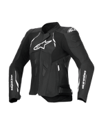Alpinestars Stella Dusk Leather Jacket, Women's Motorcycle Racing and Sport Leather Jacket, Black and White, CE Certified AA with DFS shoulder protection and Tech-Air ready