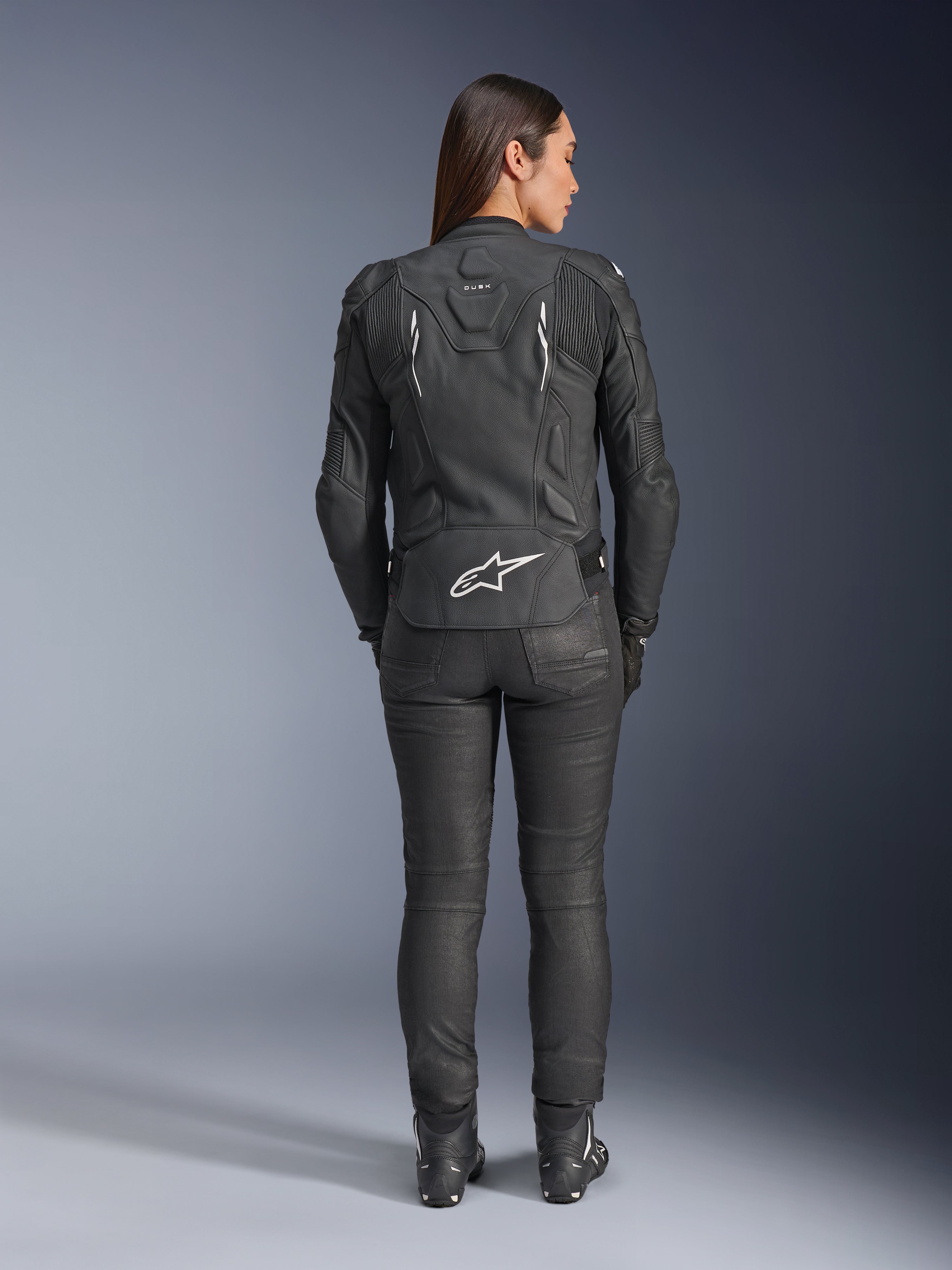 Stella Dusk Leather - Black Motorcycle Jacket | Alpinestars®