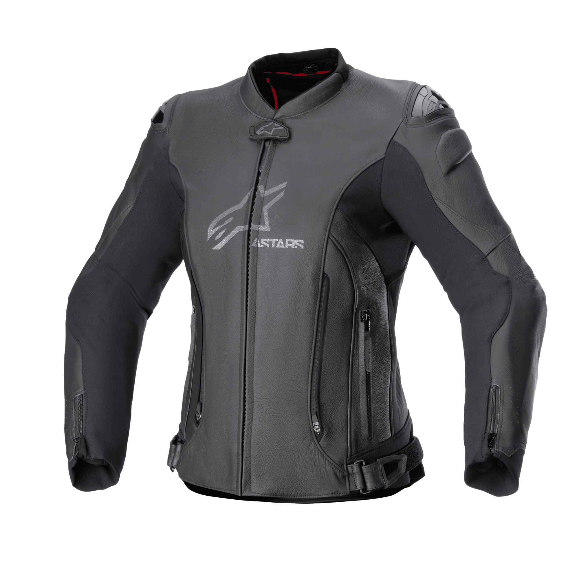 Alpinestars Stella GP Plus V4 læderjakke, sort motorcykeljakke til kvinder, CE-certificeret