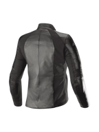 Alpinestars Stella Vika V2 læderjakke, urban motorcykeljakke til damer, sort, fuldnarvet læder med aramid-stretchpaneler, set bagfra