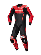 Alpinestars Læderdragt GP-R7 1-Stk i sort og rød, CE AAA-certificeret motorcykelracerdragt i bovinlæder med PLASMA-beskyttelse.