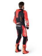 Alpinestars GP-R7 1-stk læderdragt, motorcykelracerdragt, herre, sort og rød, med aerodynamisk pukkel