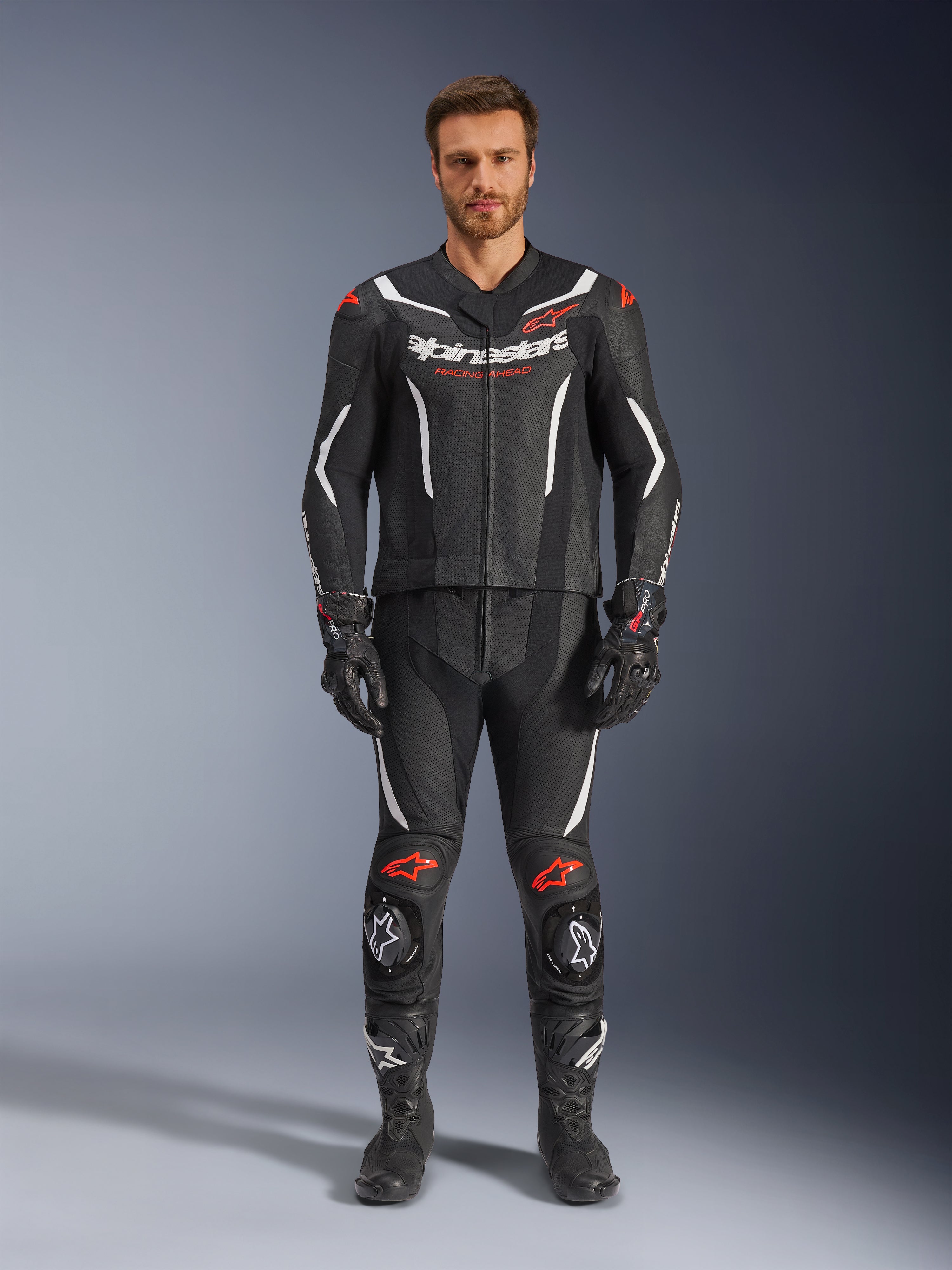 GP Force V2 2Piece - Red Motorcycle Suit | Alpinestars®