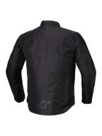 Alpinestars T-SPS V2 Vandtæt Jakke, herre-motorcykeljakke i tekstil, sort, set bagfra med refleksdetaljer og forlænget ryg