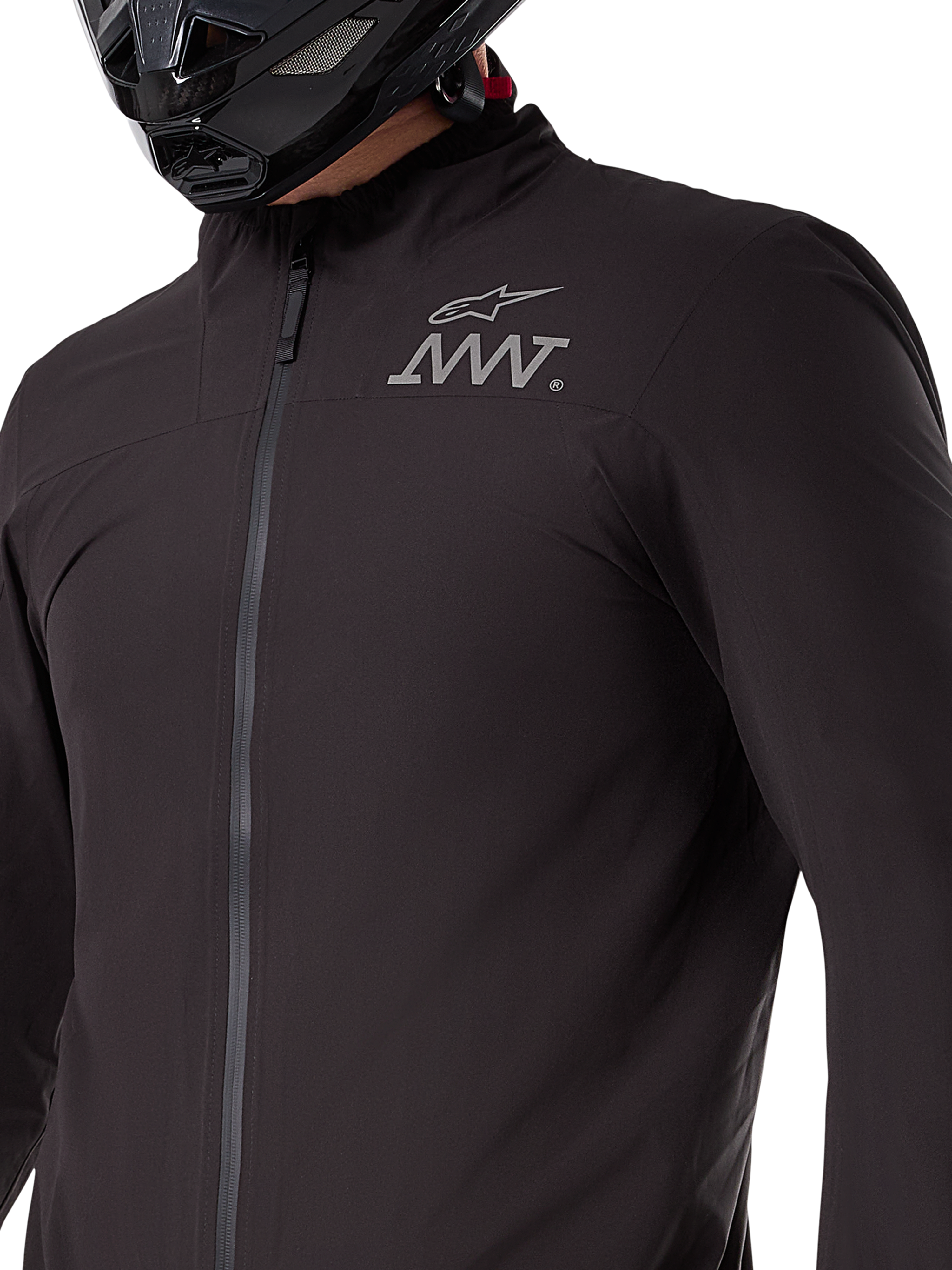 Alpinestars AMT-8 Stretch Drystar® XF jakkeforing, sort vandtæt og vindtæt stræklag, sammenpakkelig teknisk beklædning til adventure motorcykelkørsel