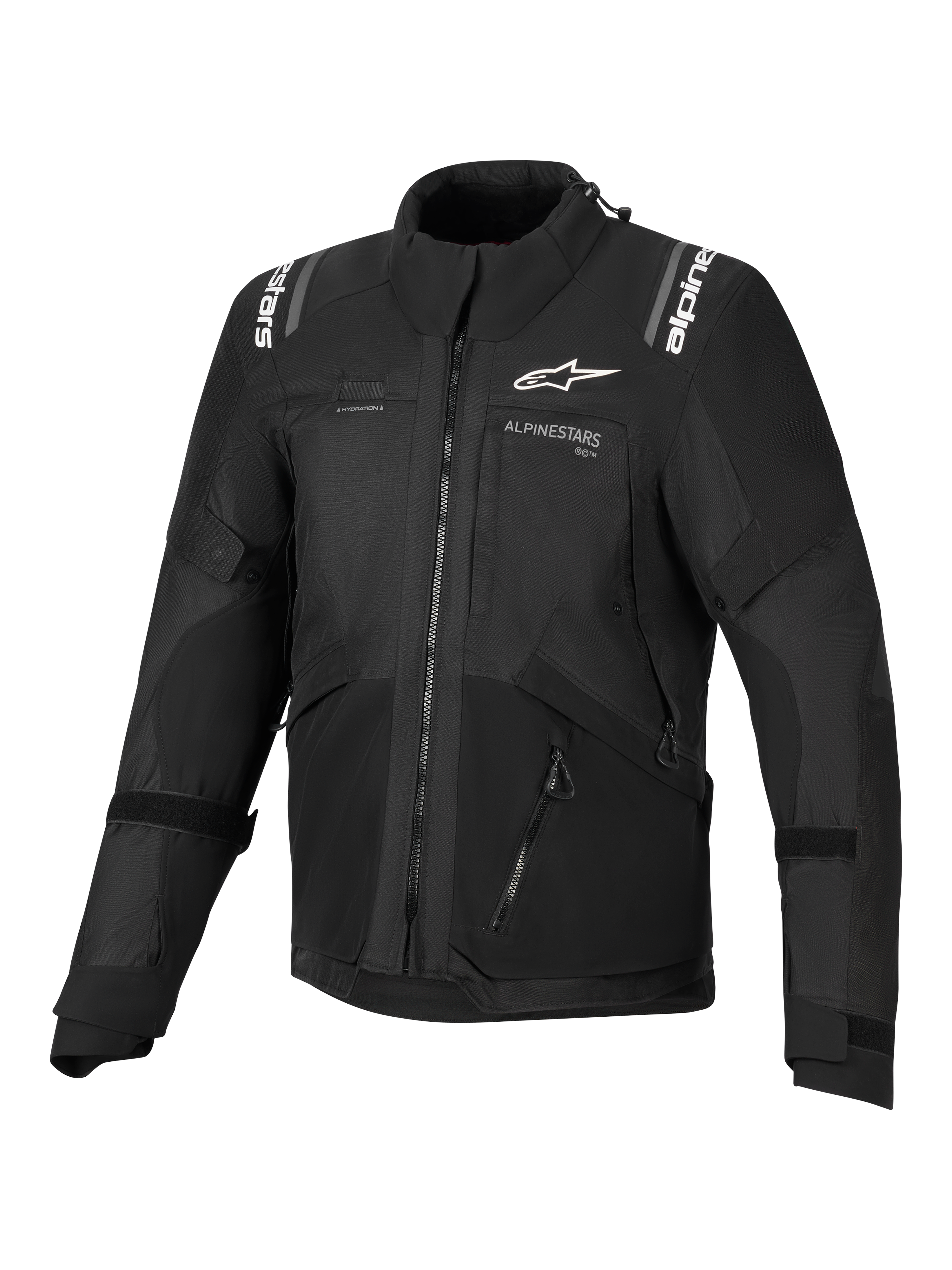 Alpinestars Andes V4 Drystar® herremotorcykeljakke, sort, vandtæt tekstilkonstruktion med CE-certificeret beskyttelse og reflekterende detaljer