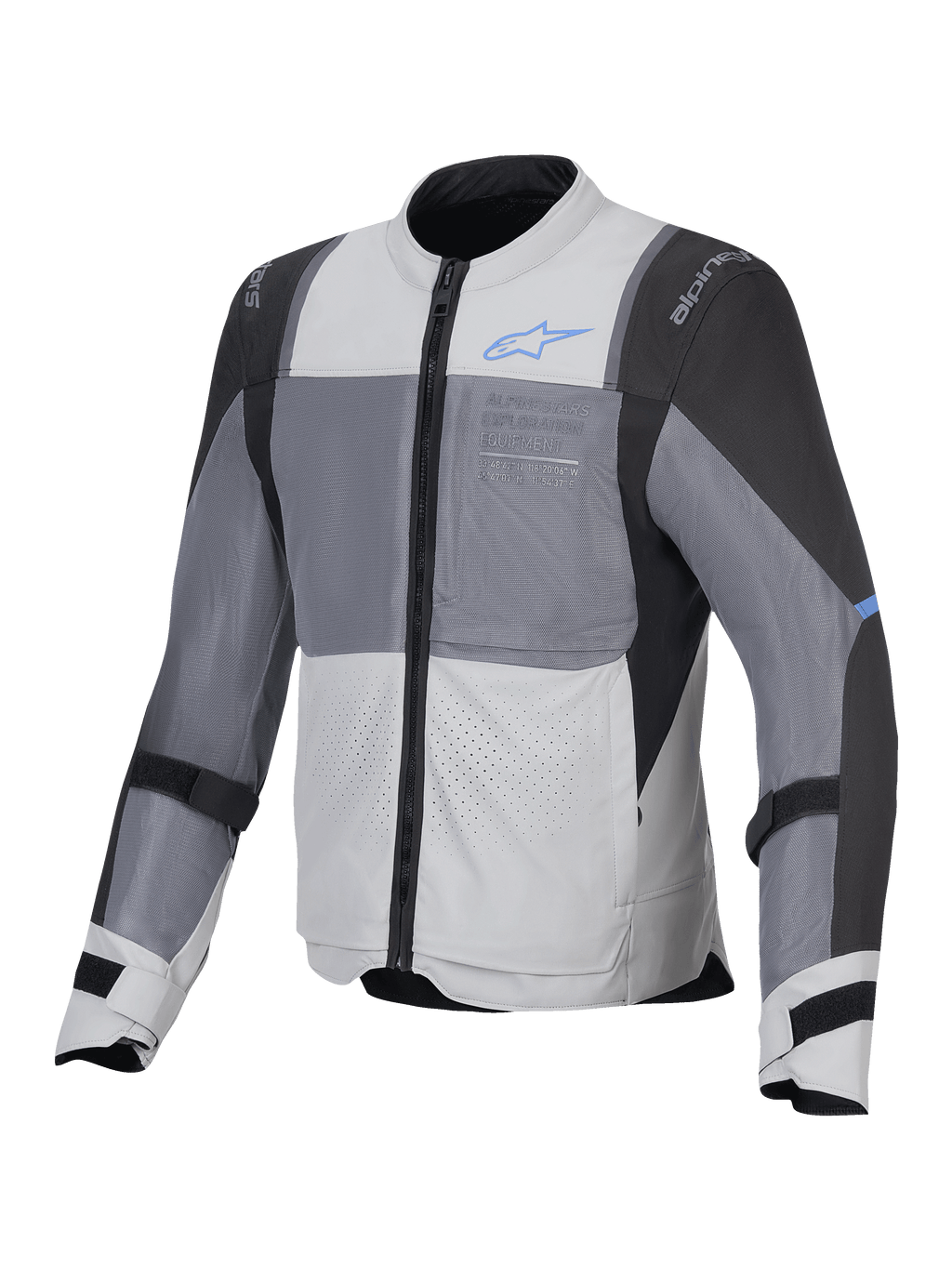 Alpinestars ST-2 Air Jakke, herre-motorcykel touringjakke, isgrå, mørkegrå og sort, CE-certificeret med mesh-ventilationspaneler og Nucleon Flex Plus-beskyttere