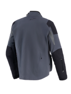 Alpinestars Maxdura Drystar®XF Laminated Armored Shell, teknisk adventure-motorcykeljakke, mørkegrå og sort, set bagfra med forstærkede skulder- og albuepaneler, lille A-star logo på øvre ryg og lodret branding på ærmet.