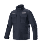 Alpinestars MO.ST.EQ Field vandtæt Primaloft-jakke, sort, urban motorcykeljakke, field jacket-stil, fire forlommer med klapper, høj krave med snoretræk, holdbar ripstop-konstruktion med logo-mærker