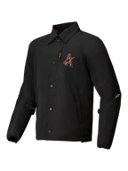 Alpinestars Revved Vandafvisende Jakke, sort urban motorcykeljakke i satin med kontrastbroderi og trykknaplukning, CE-certificeret med Nucleon Flex Plus beskyttere