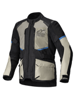 Alpinestars Andes Air Drystar Jakke, herre adventure touring motorcykeljakke, sort, laurbærgrå og klar blå, med omfattende mesh-ventilation, CE-certificeret beskyttelse og aftagelig vandtæt membran