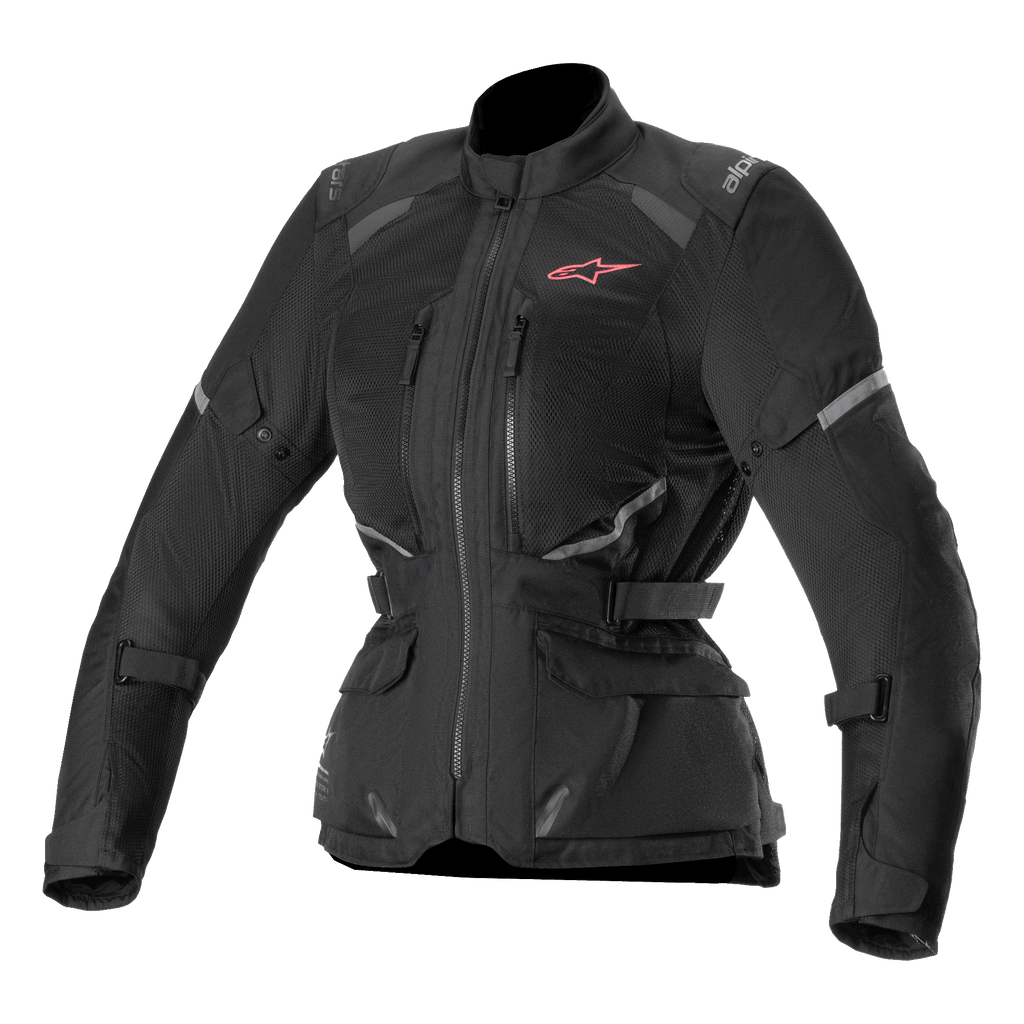 Alpinestars Stella Andes Air Drystar Jakke, damemotorcykeljakke til touring, sort, CE-certificeret tekstiljakke med omfattende mesh-ventilation og Tech-Air-kompatibilitet