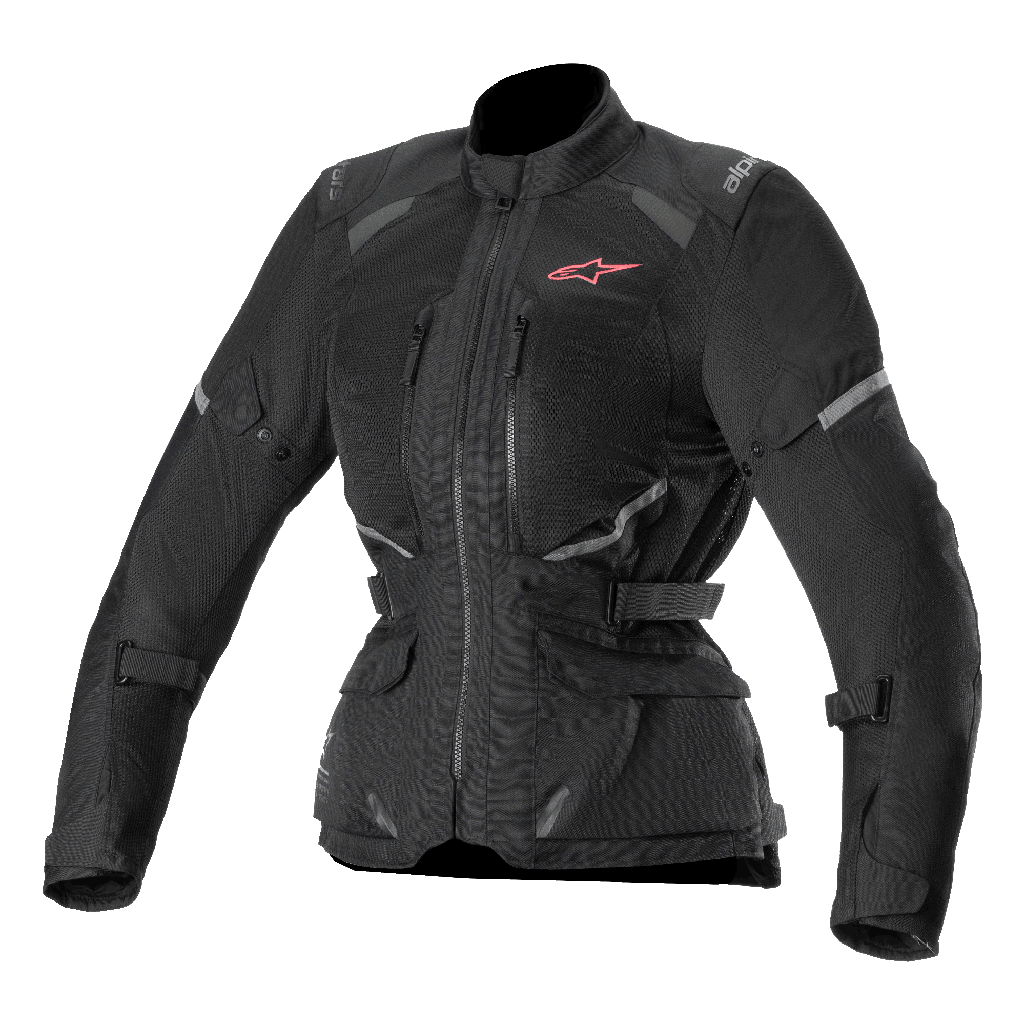 Alpinestars Stella Andes Air Drystar Jakke, damemotorcykeljakke til touring, sort, CE-certificeret tekstiljakke med omfattende mesh-ventilation og Tech-Air-kompatibilitet